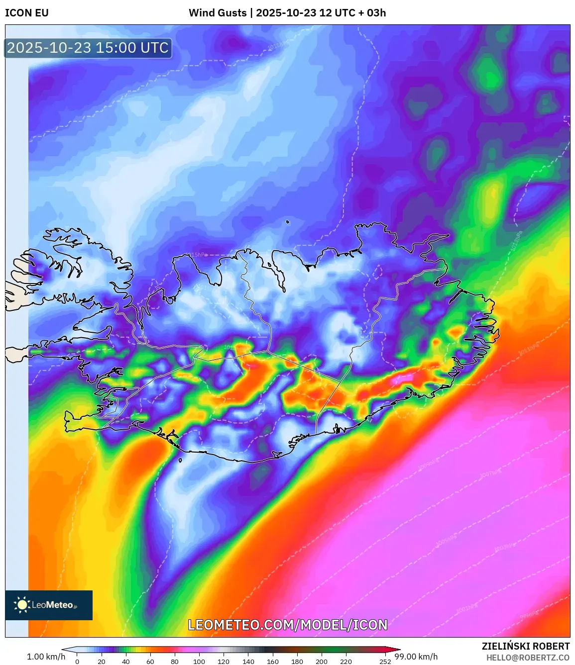 ICON model - Iceland, Wind Gusts ICON model - Iceland, Wind Gusts