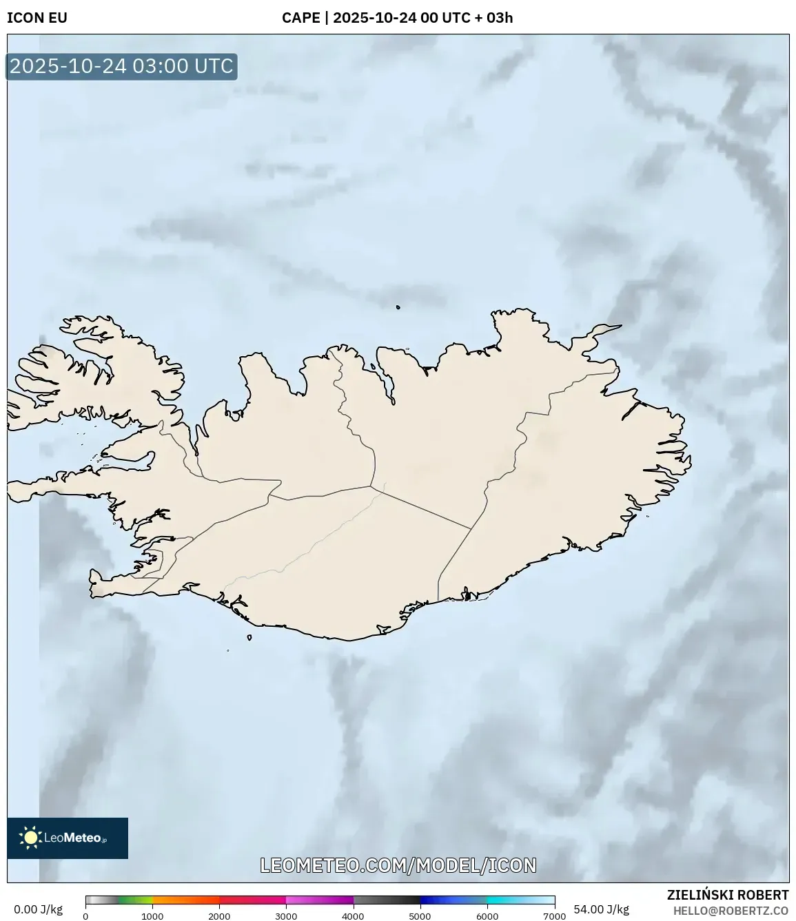 ICON model - Iceland, CAPE ICON model - Iceland, CAPE