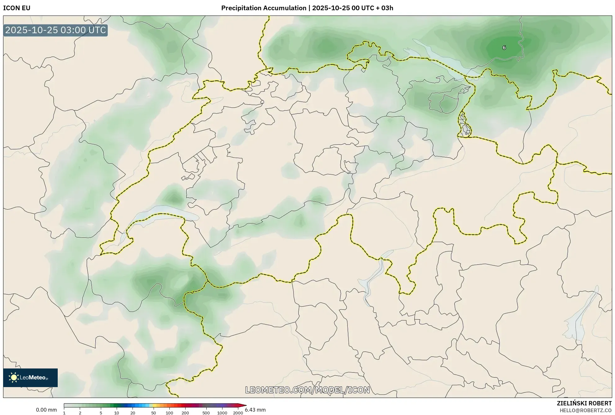 ICON model - Switzerland, Precipitation Accumulation ICON model - Switzerland, Precipitation Accumulation