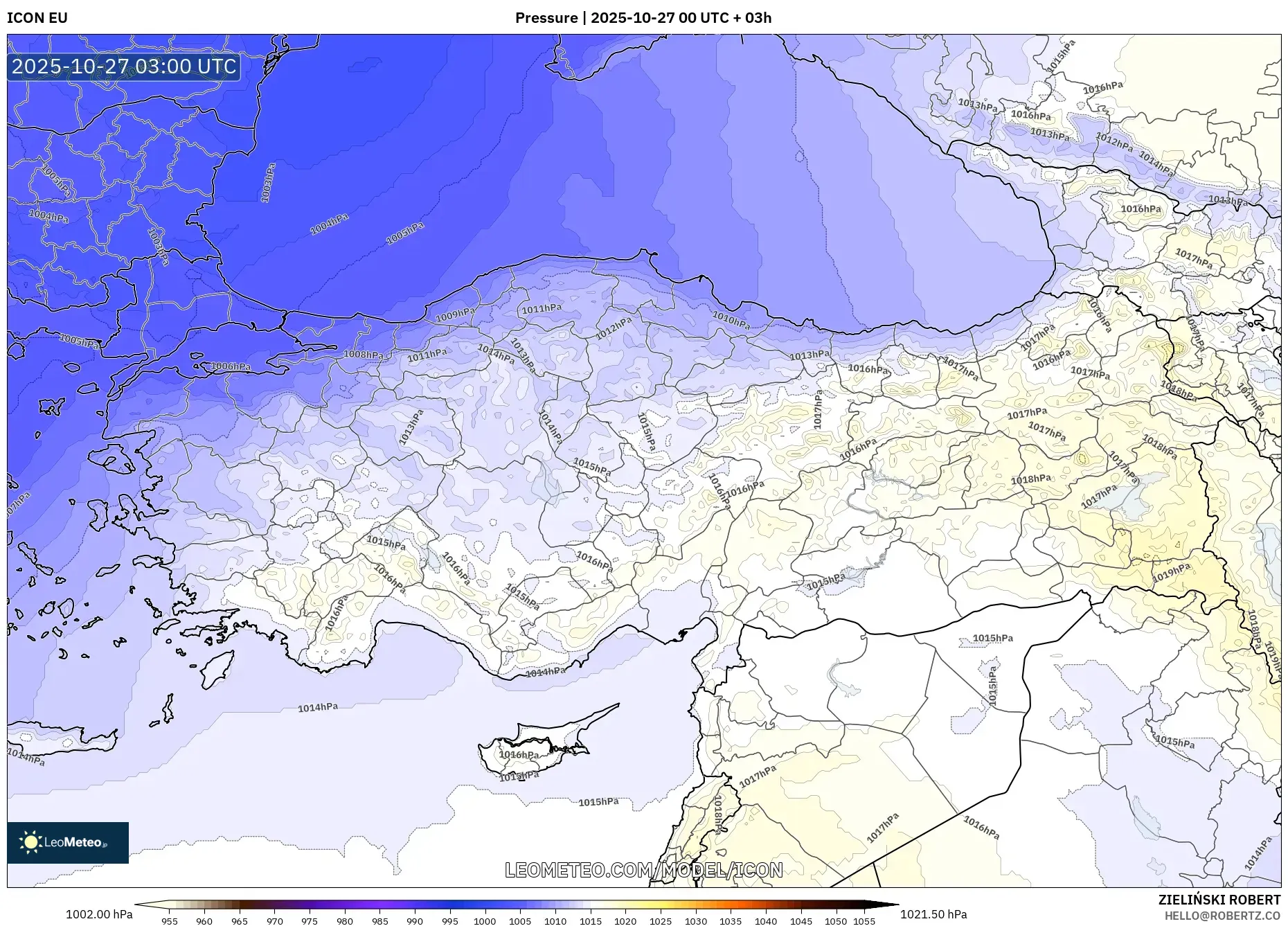 ICON model - Turkey, Pressure ICON model - Turkey, Pressure