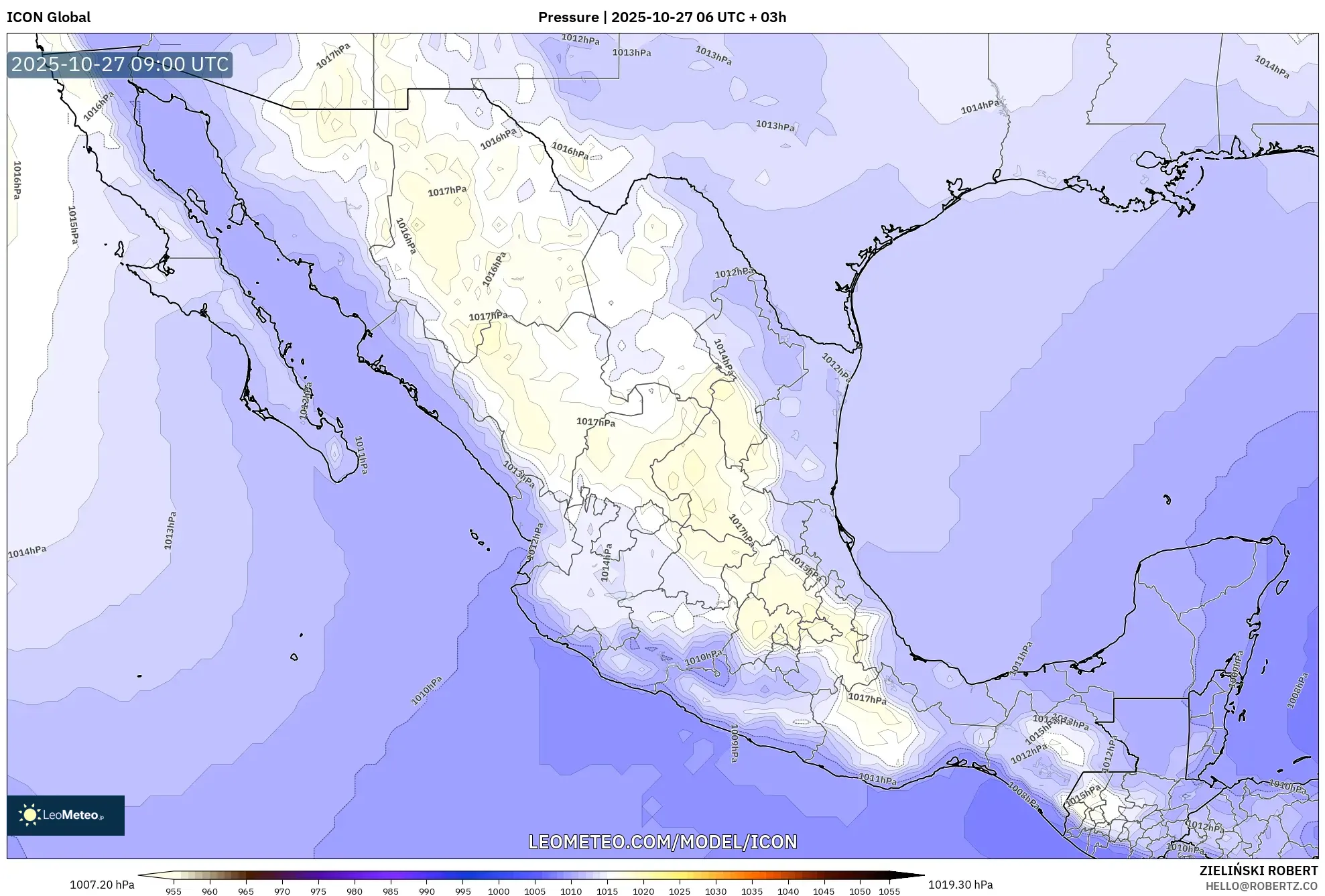 ICON model - Mexico, Pressure ICON model - Mexico, Pressure