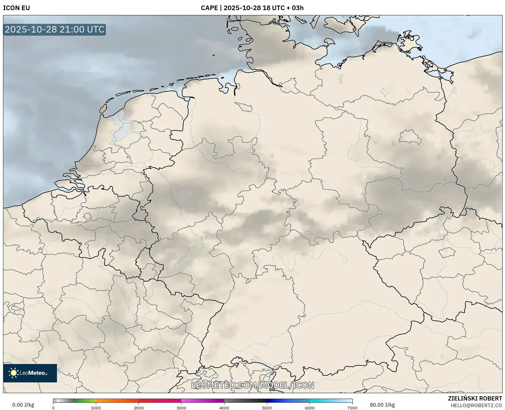 ICON model - Germany, CAPE ICON model - Germany, CAPE
