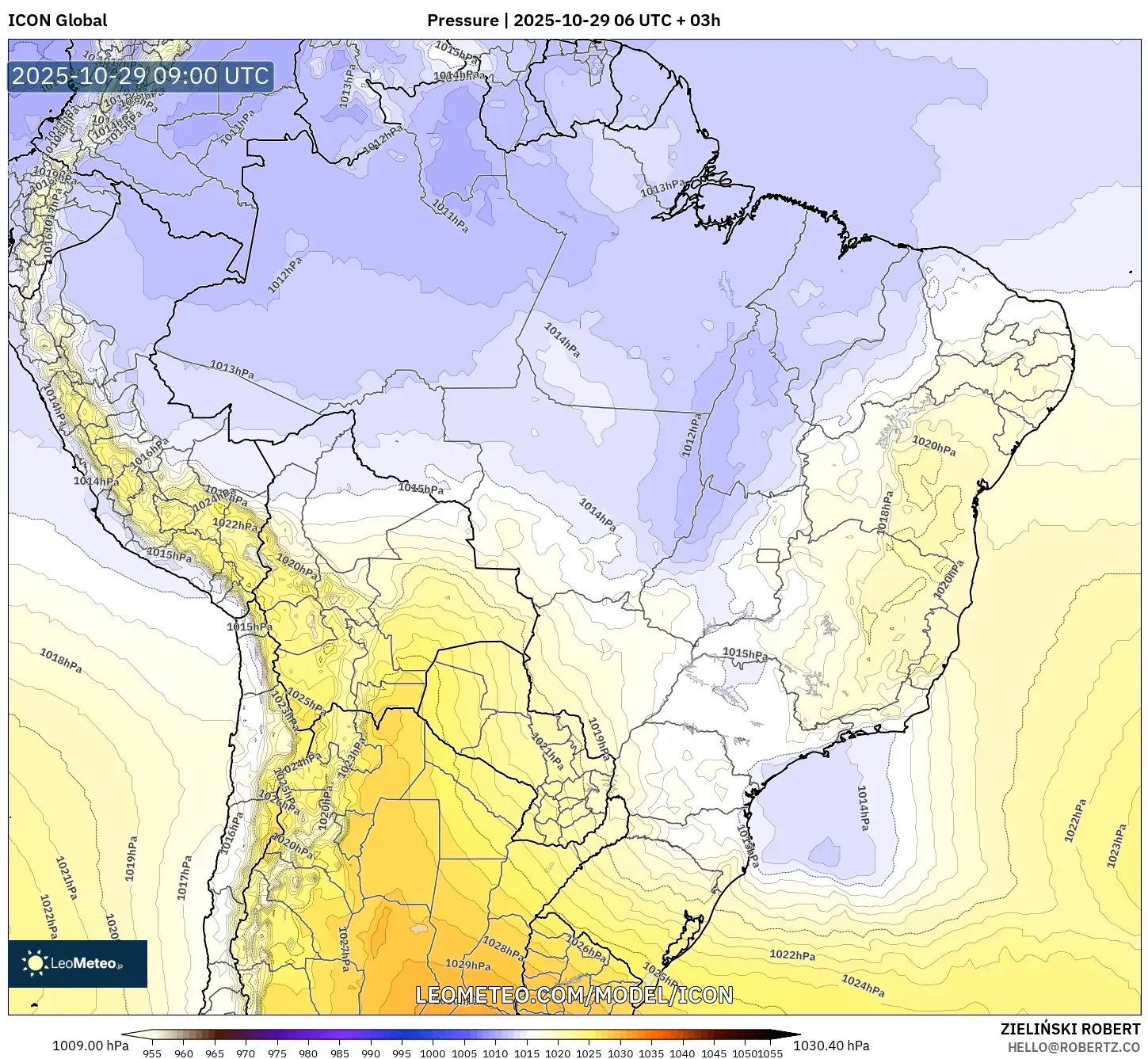 ICON model - Brazil, Pressure ICON model - Brazil, Pressure