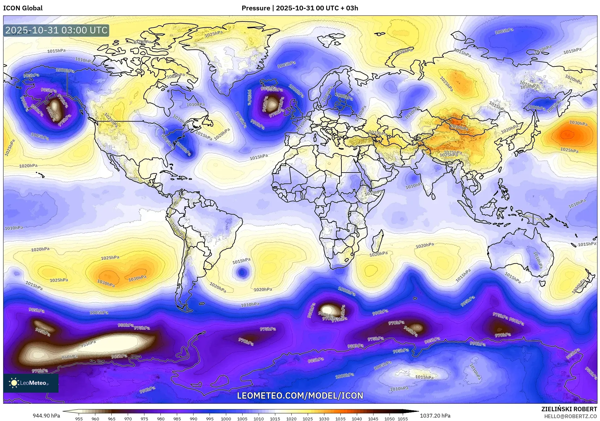 ICON model - World, Pressure ICON model - World, Pressure
