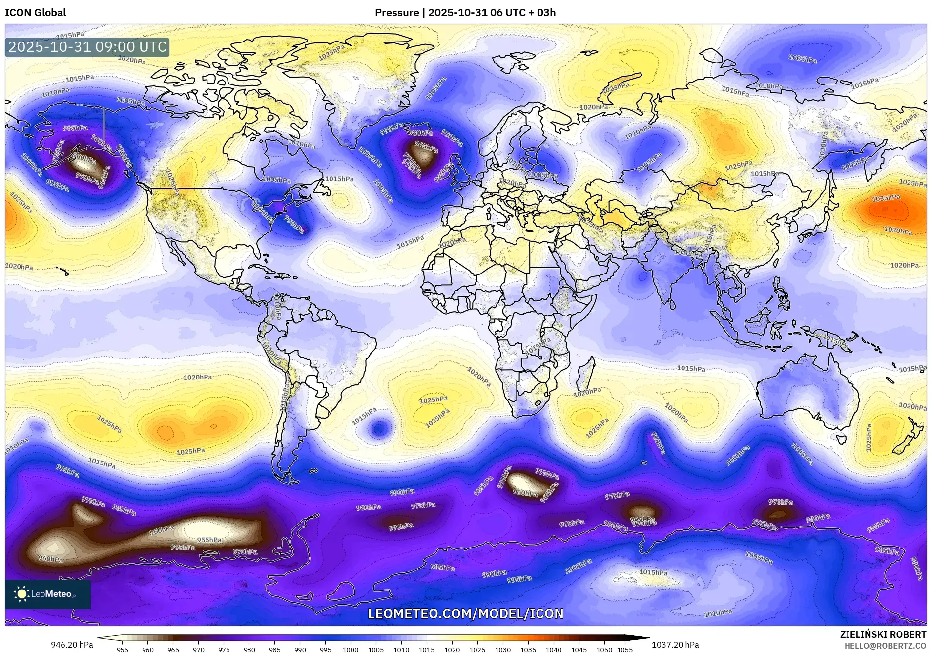 ICON model - World, Pressure ICON model - World, Pressure