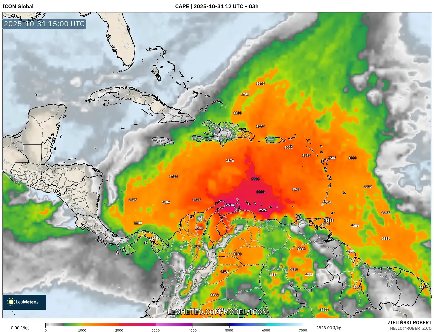 ICON model - Caribbean, CAPE ICON model - Caribbean, CAPE