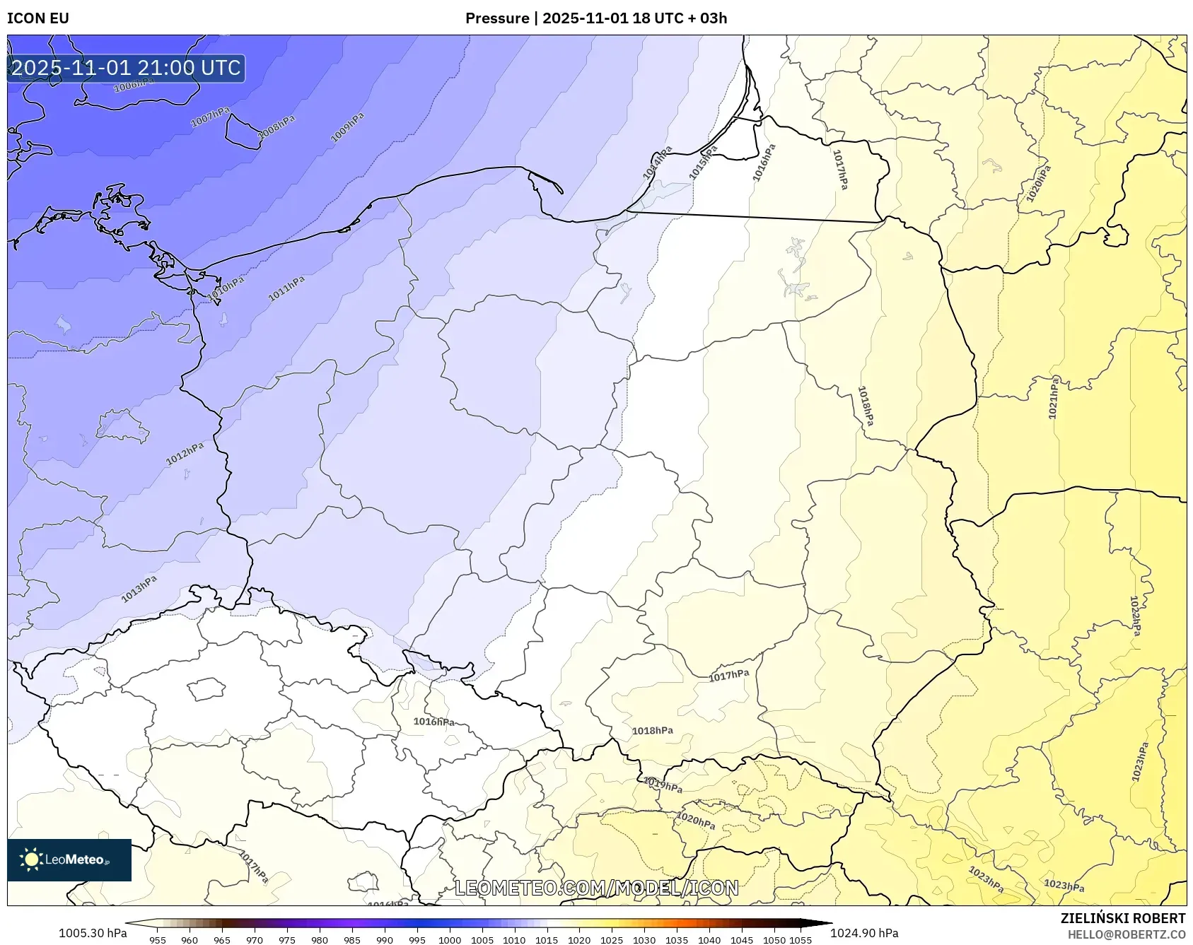 ICON model - Poland, Pressure ICON model - Poland, Pressure