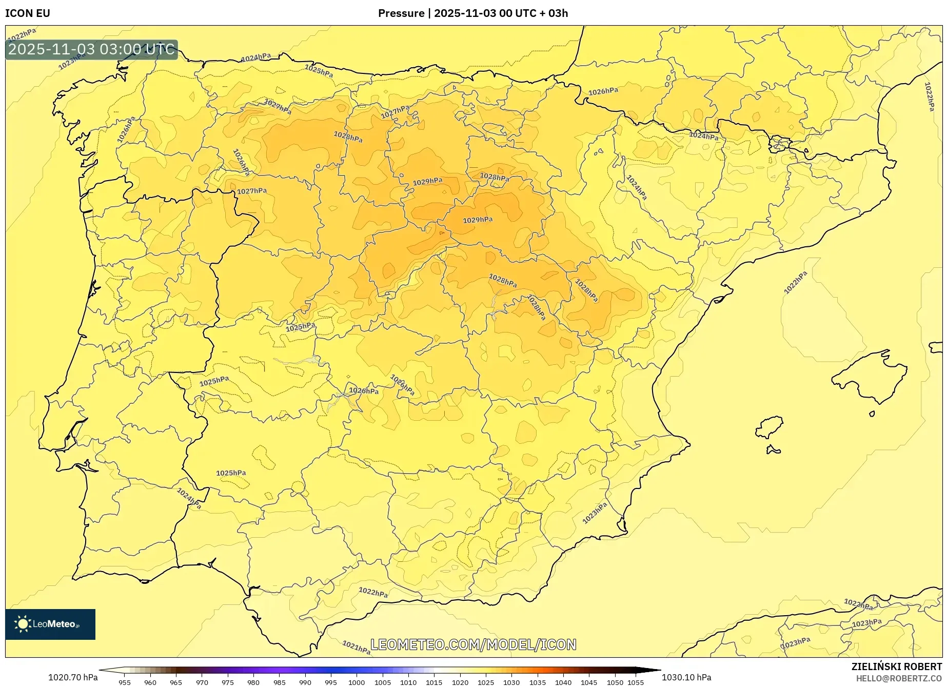 ICON model - Spain, Pressure