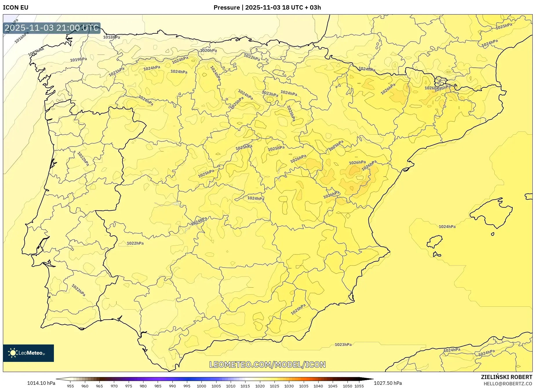 ICON model - Spain, Pressure