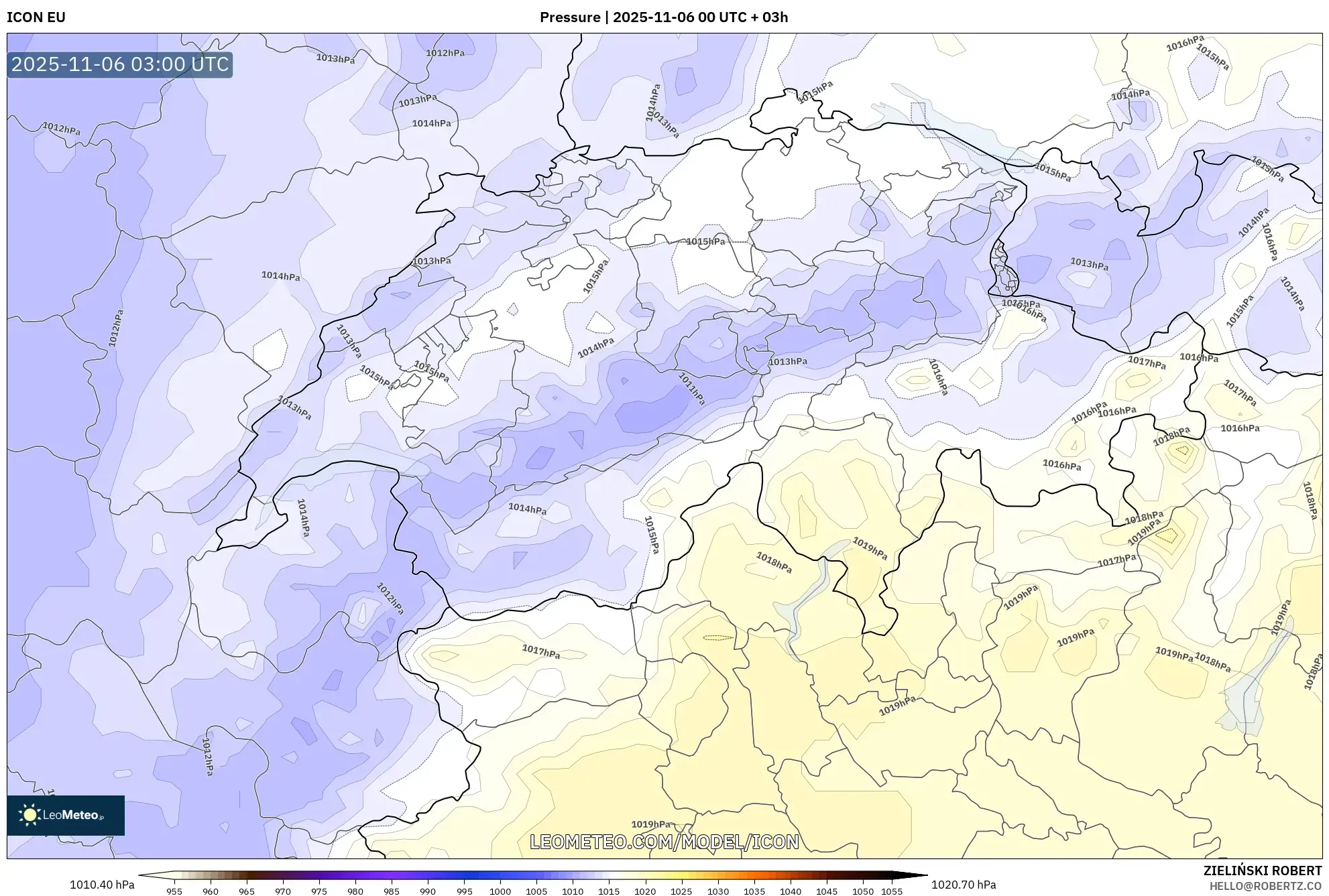 ICON model - Switzerland, Pressure