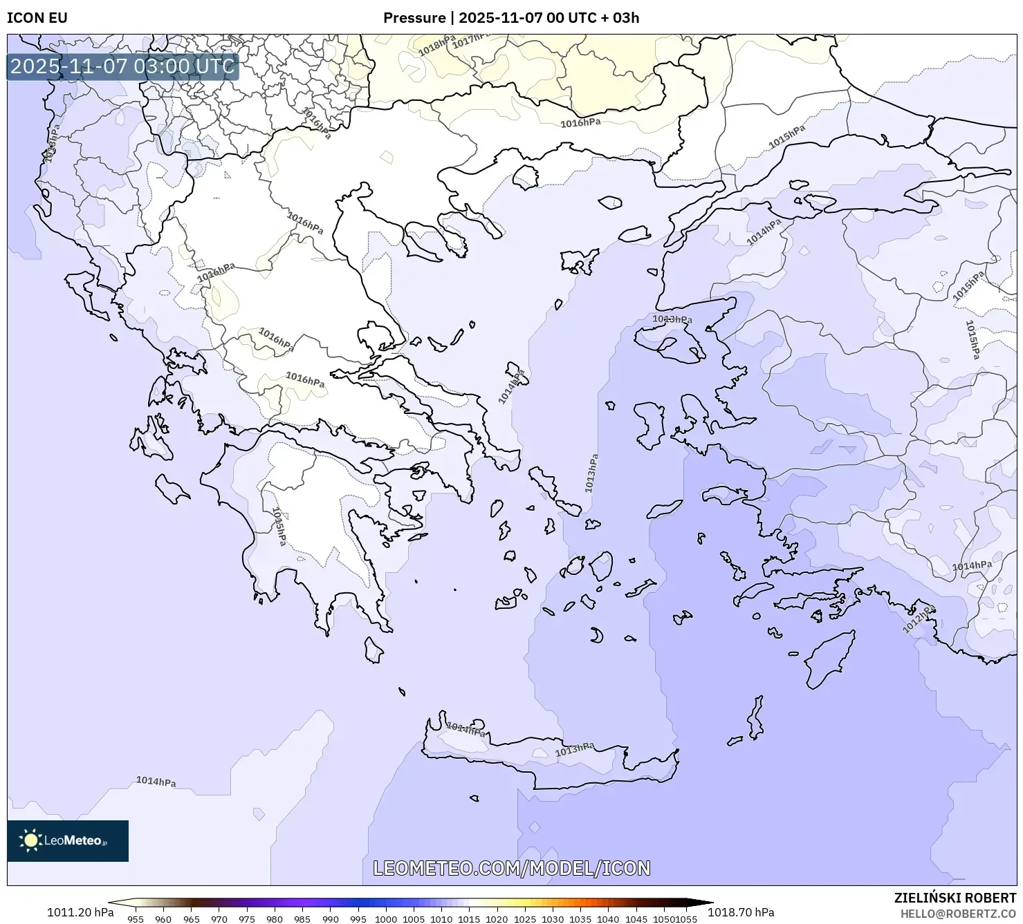 ICON model - Greece, Pressure