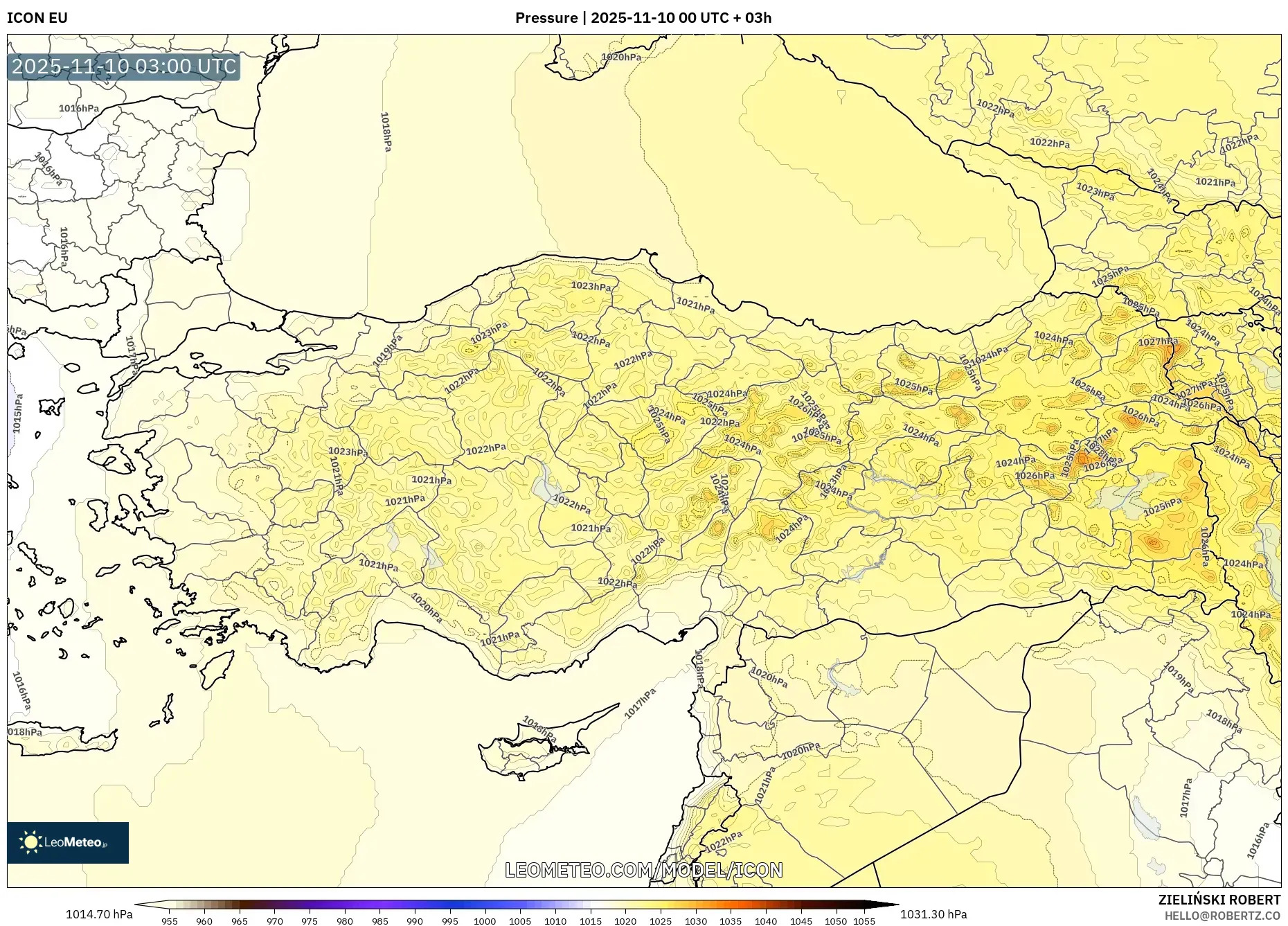ICON model - Turkey, Pressure