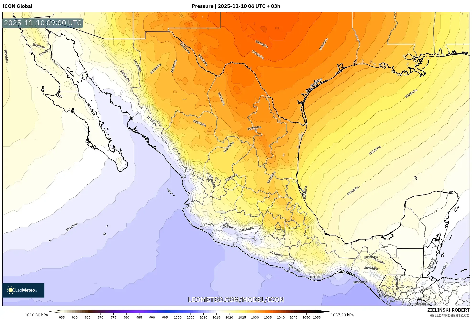 ICON model - Mexico, Pressure