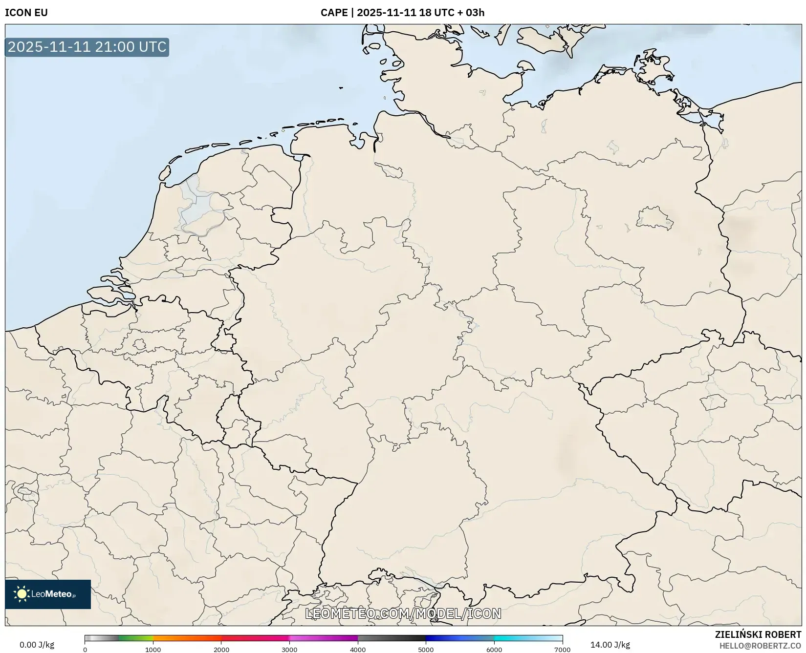 ICON model - Germany, CAPE
