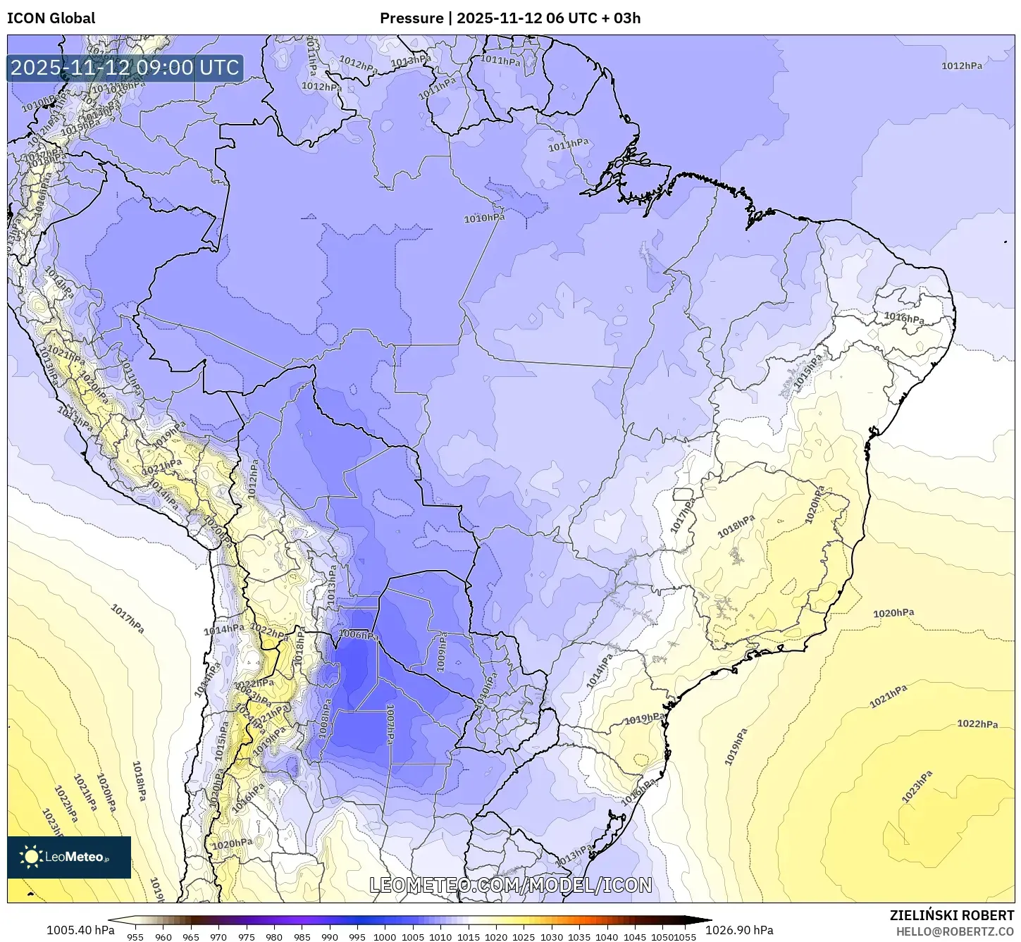 ICON model - Brazil, Pressure