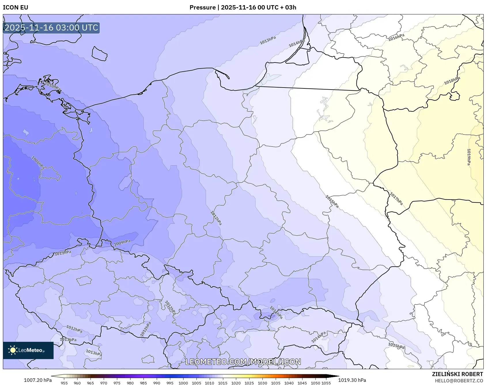 ICON model - Poland, Pressure