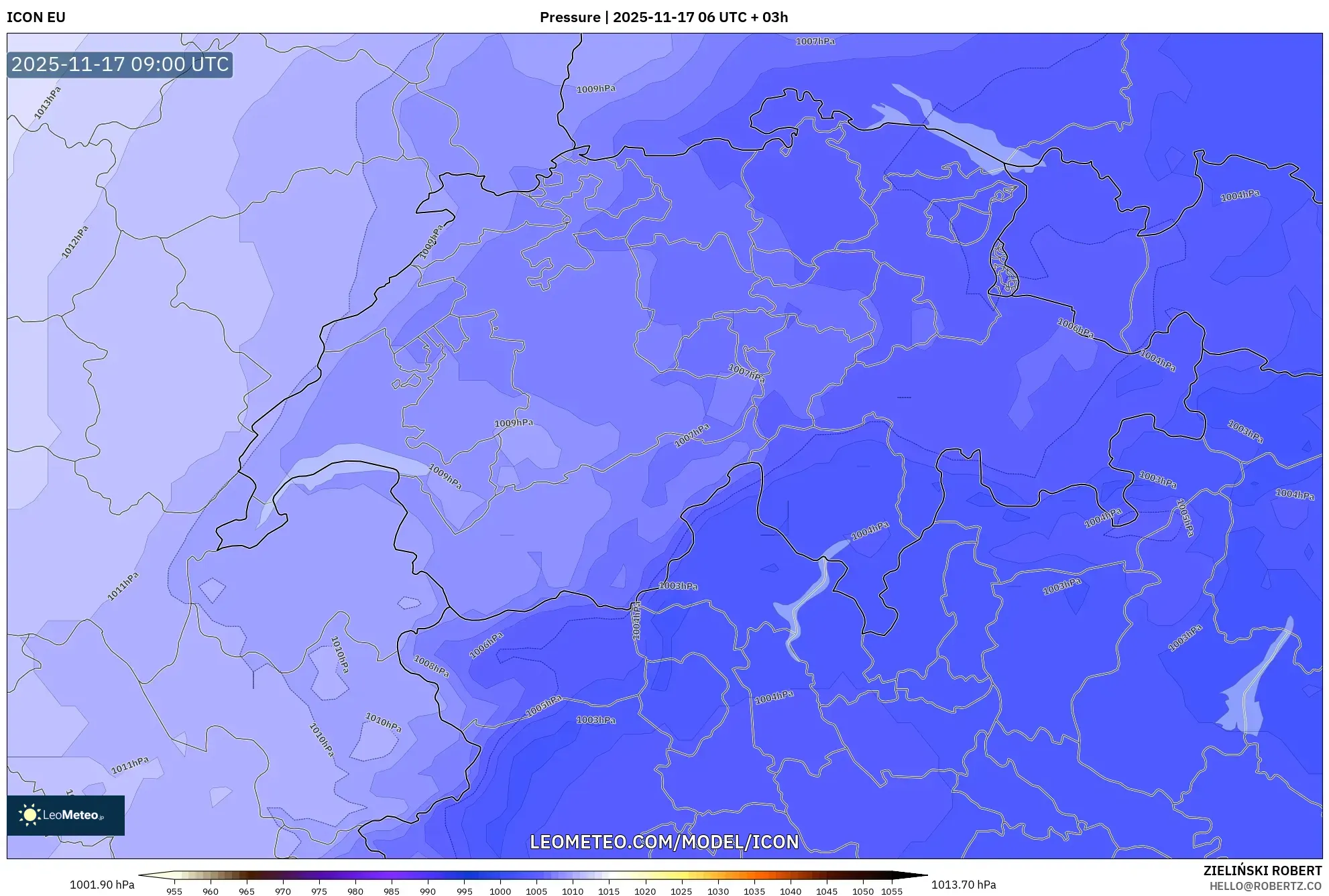 ICON model - Switzerland, Pressure
