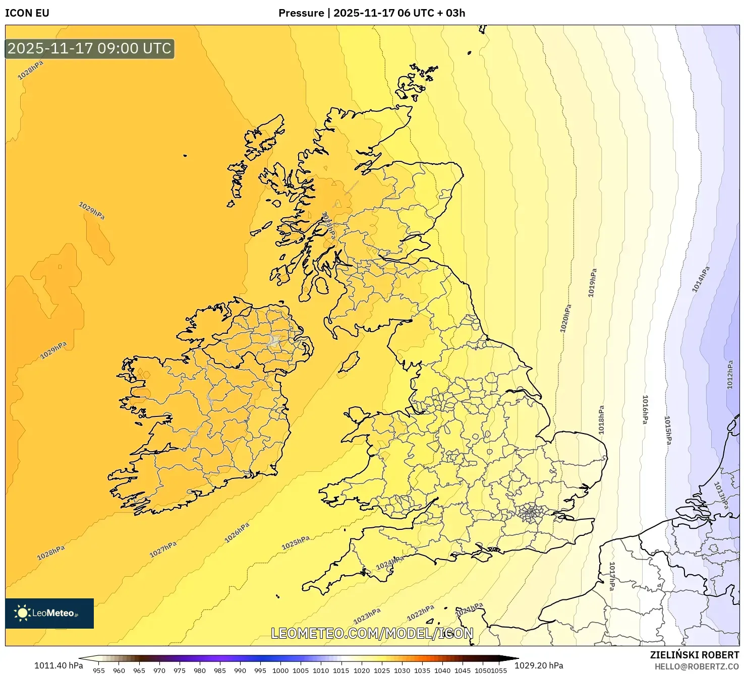 ICON model - United Kingdom, Pressure