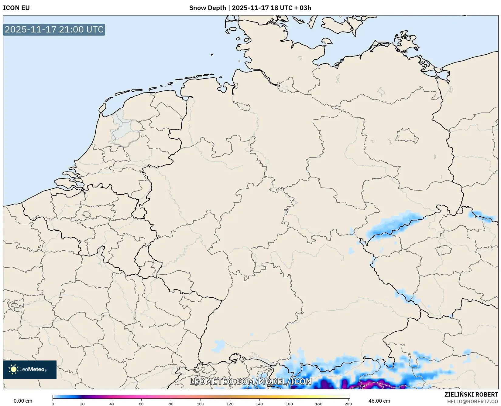 ICON model - Germany, Snow Depth