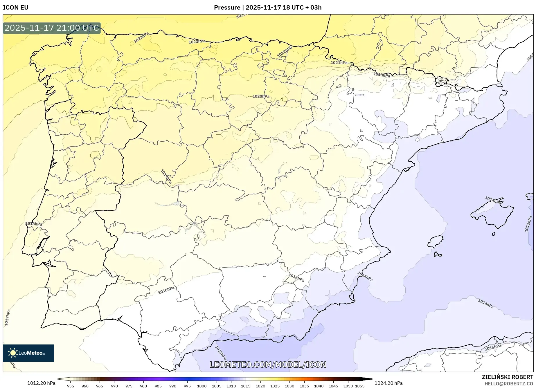 ICON model - Spain, Pressure