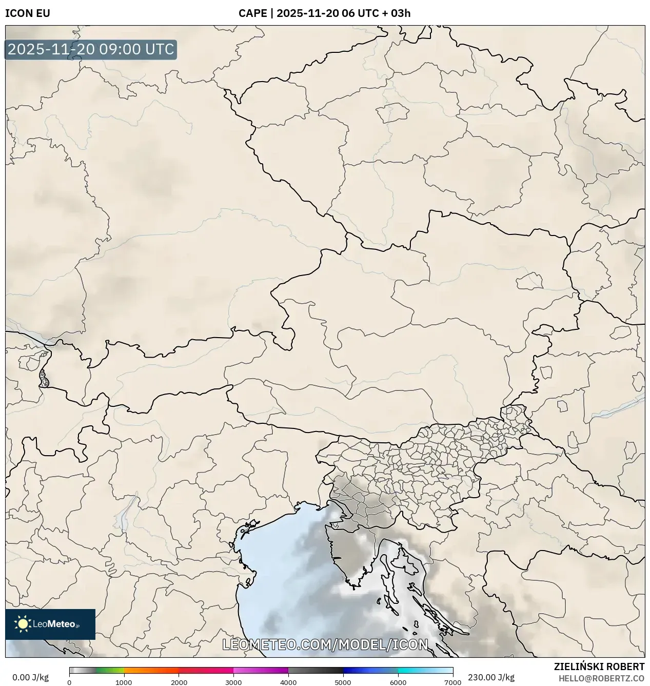 ICON model - Austria, CAPE