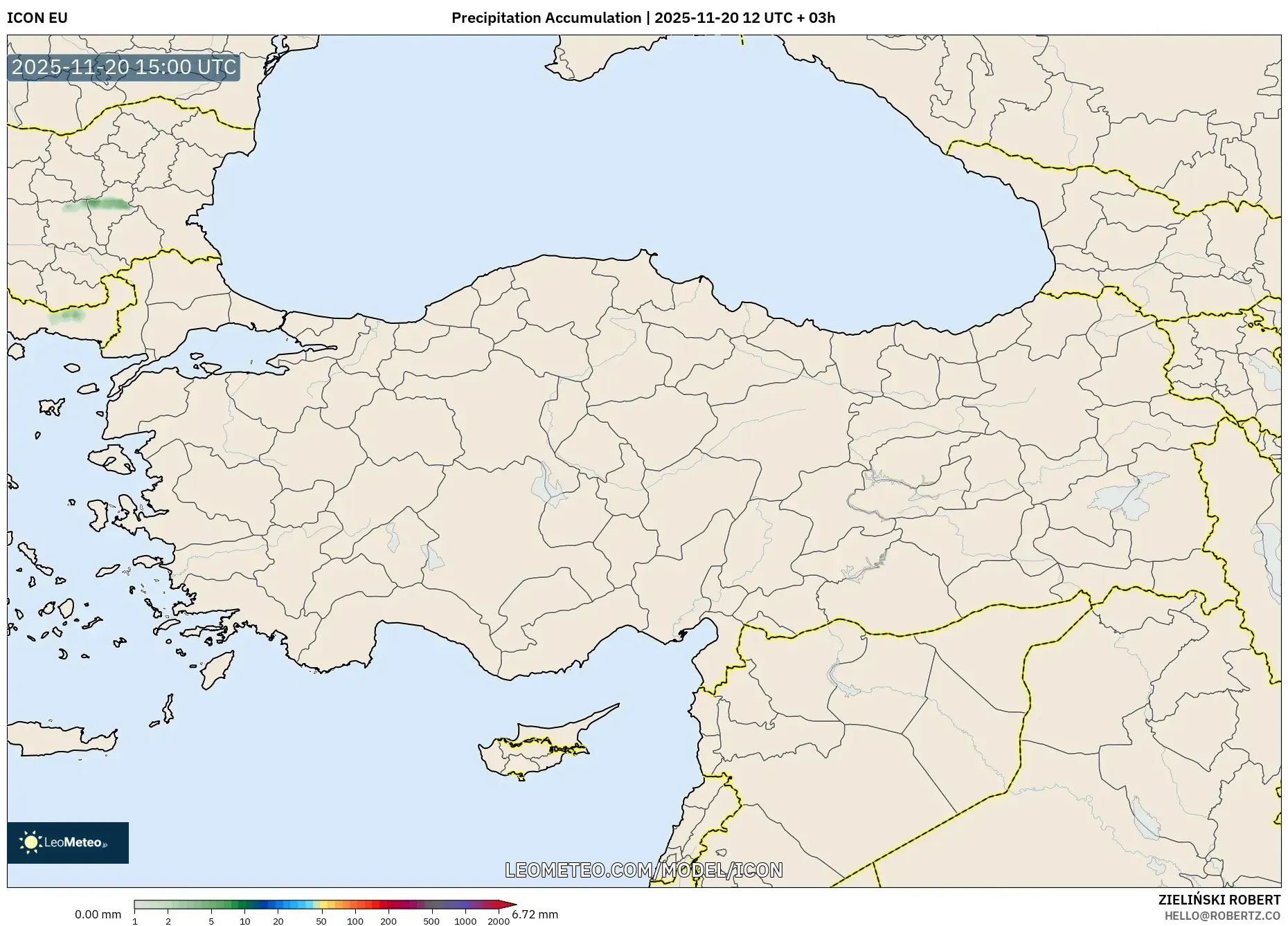 ICON model - Turkey, Precipitation Accumulation