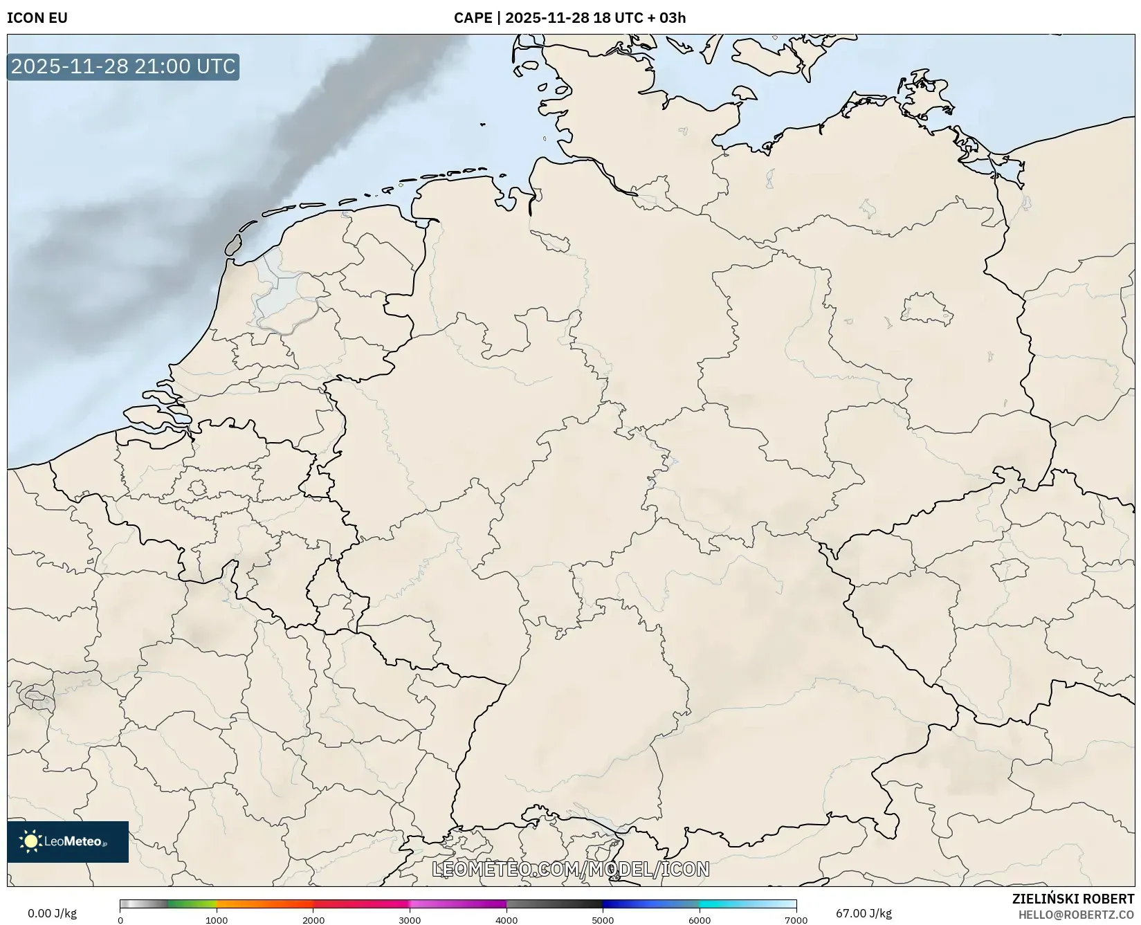 ICON model - Germany, CAPE