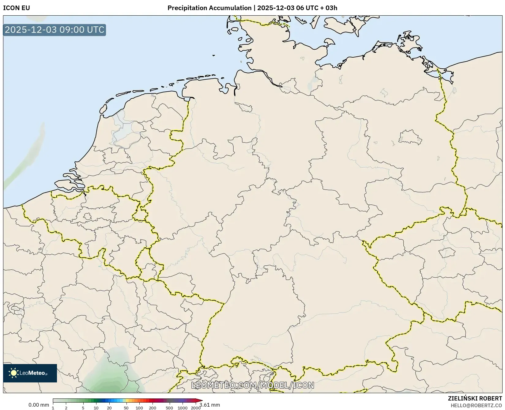 ICON model - Germany, Precipitation Accumulation