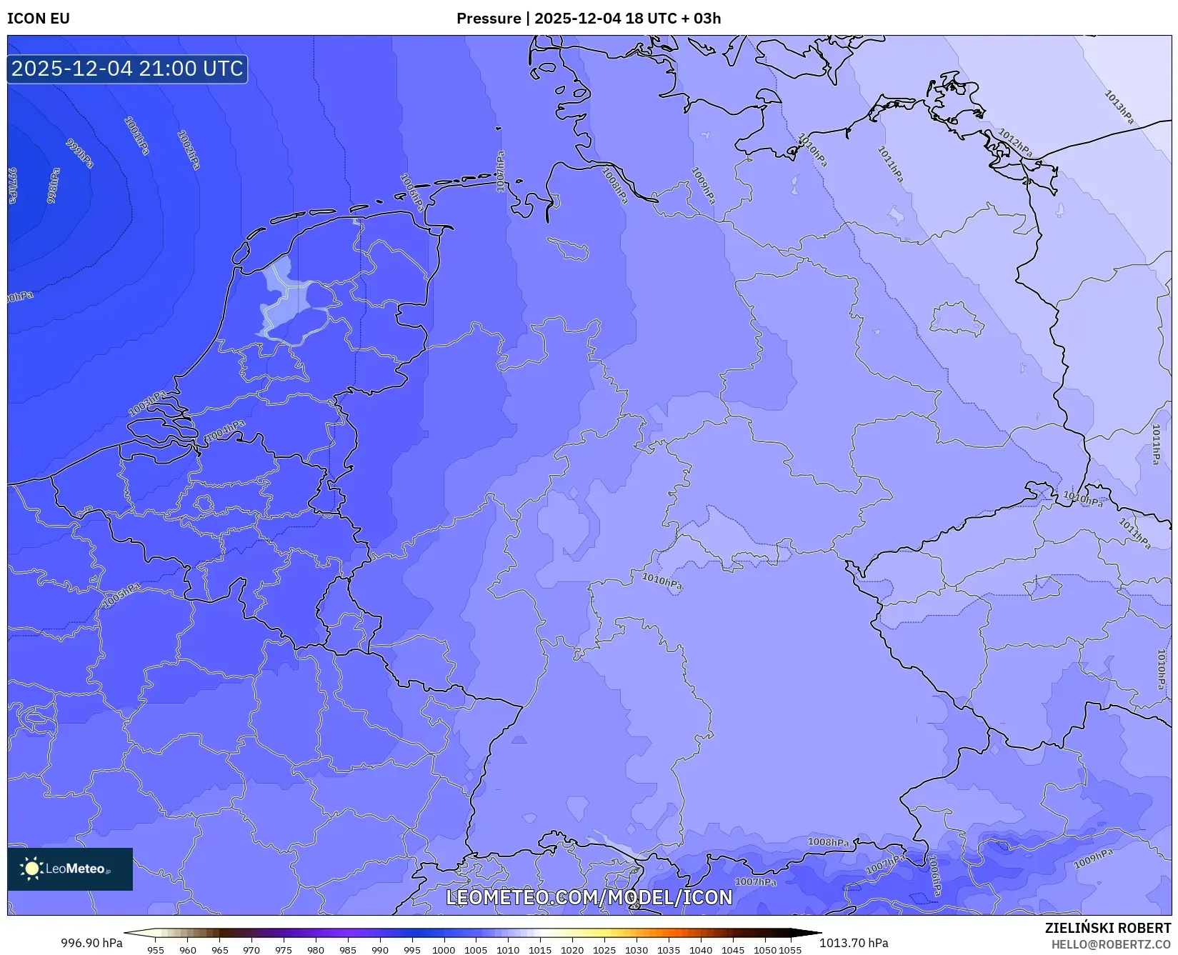 ICON model - Germany, Pressure