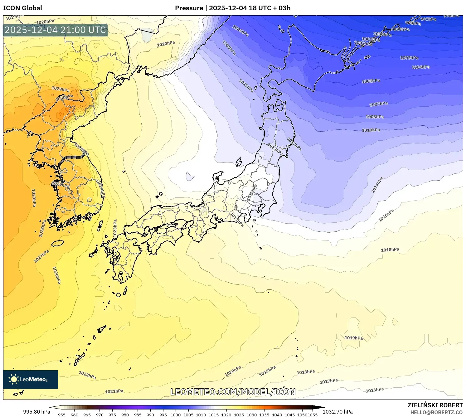 ICON model - Japan, Pressure