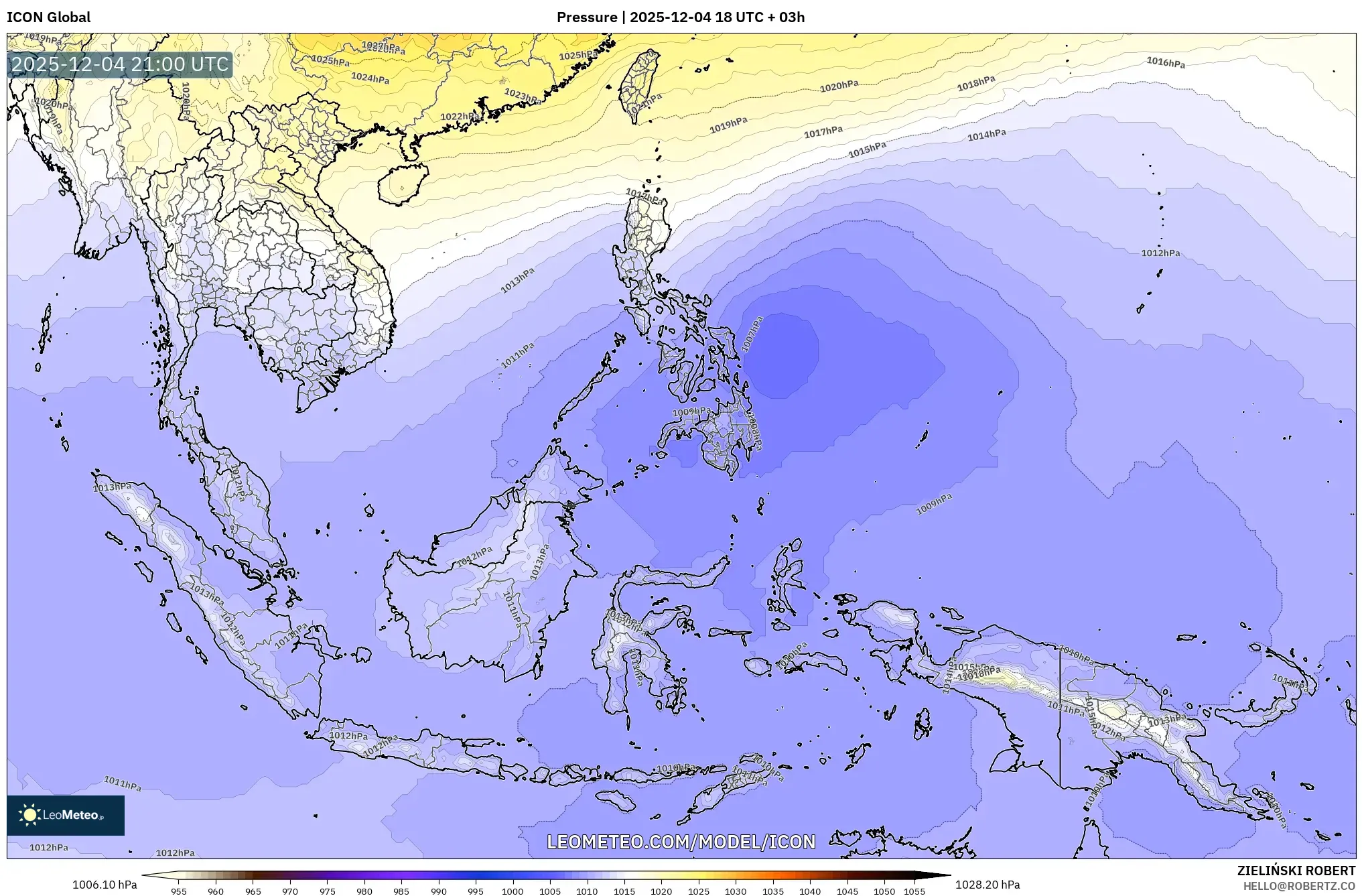 ICON model - South East Asia, Pressure