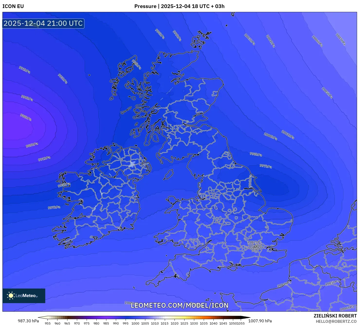 ICON model - United Kingdom, Pressure