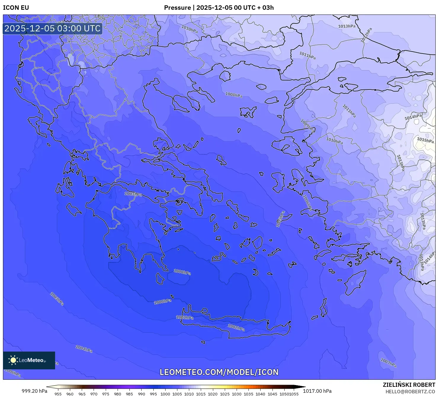 ICON model - Greece, Pressure