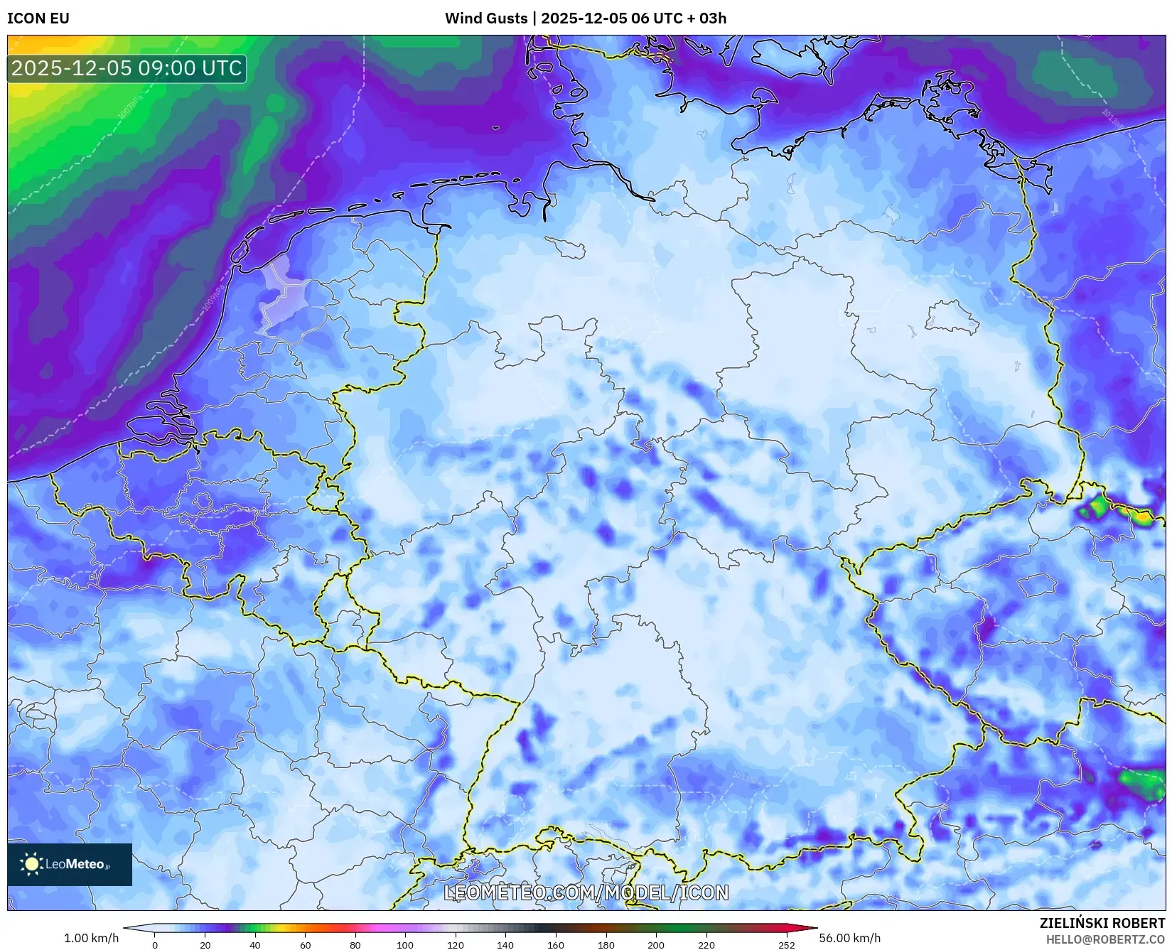 ICON model - Germany, Wind Gusts