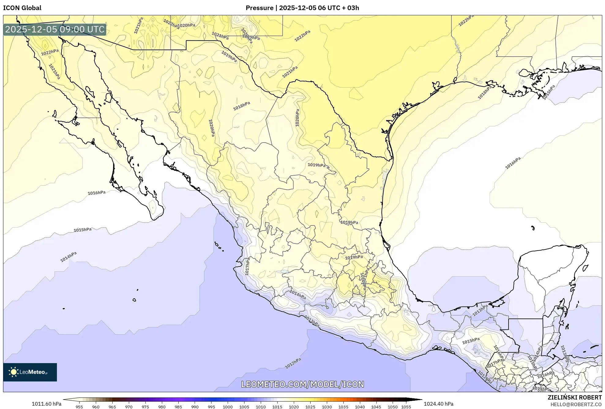 ICON model - Mexico, Pressure