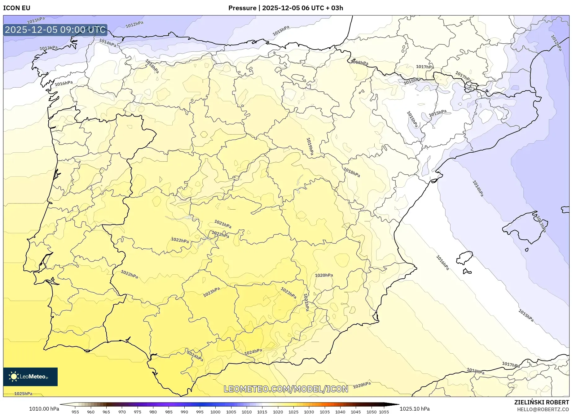 ICON model - Spain, Pressure