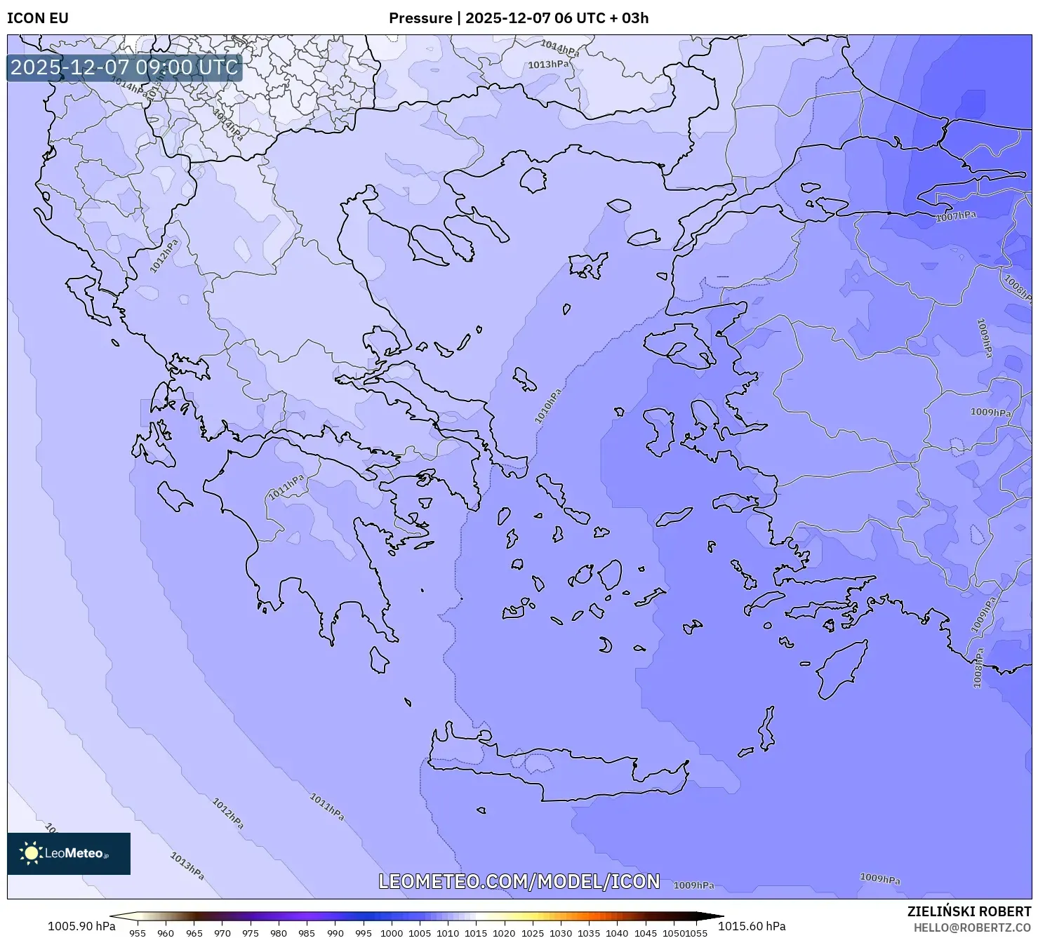 ICON model - Greece, Pressure