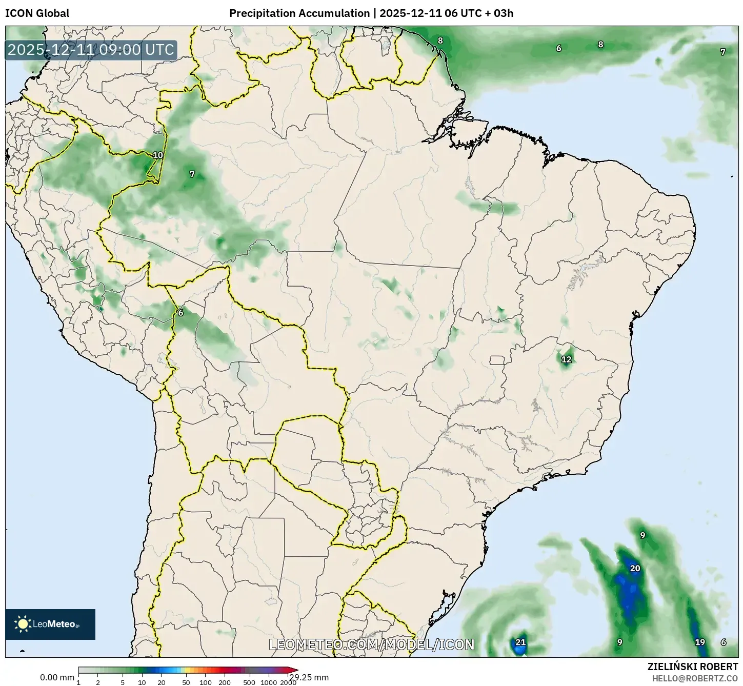 ICON model - Brazil, Precipitation Accumulation