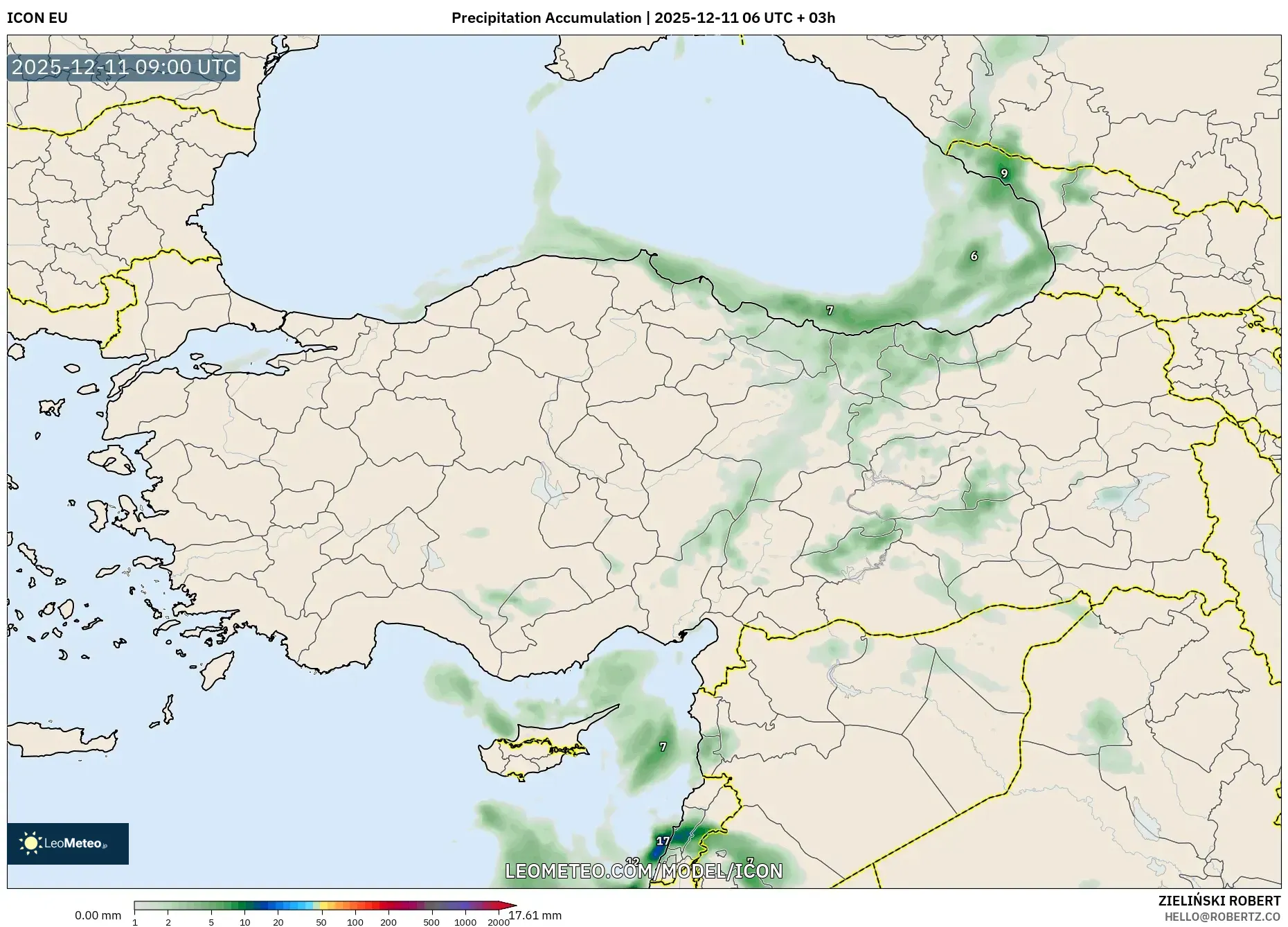 ICON model - Turkey, Precipitation Accumulation
