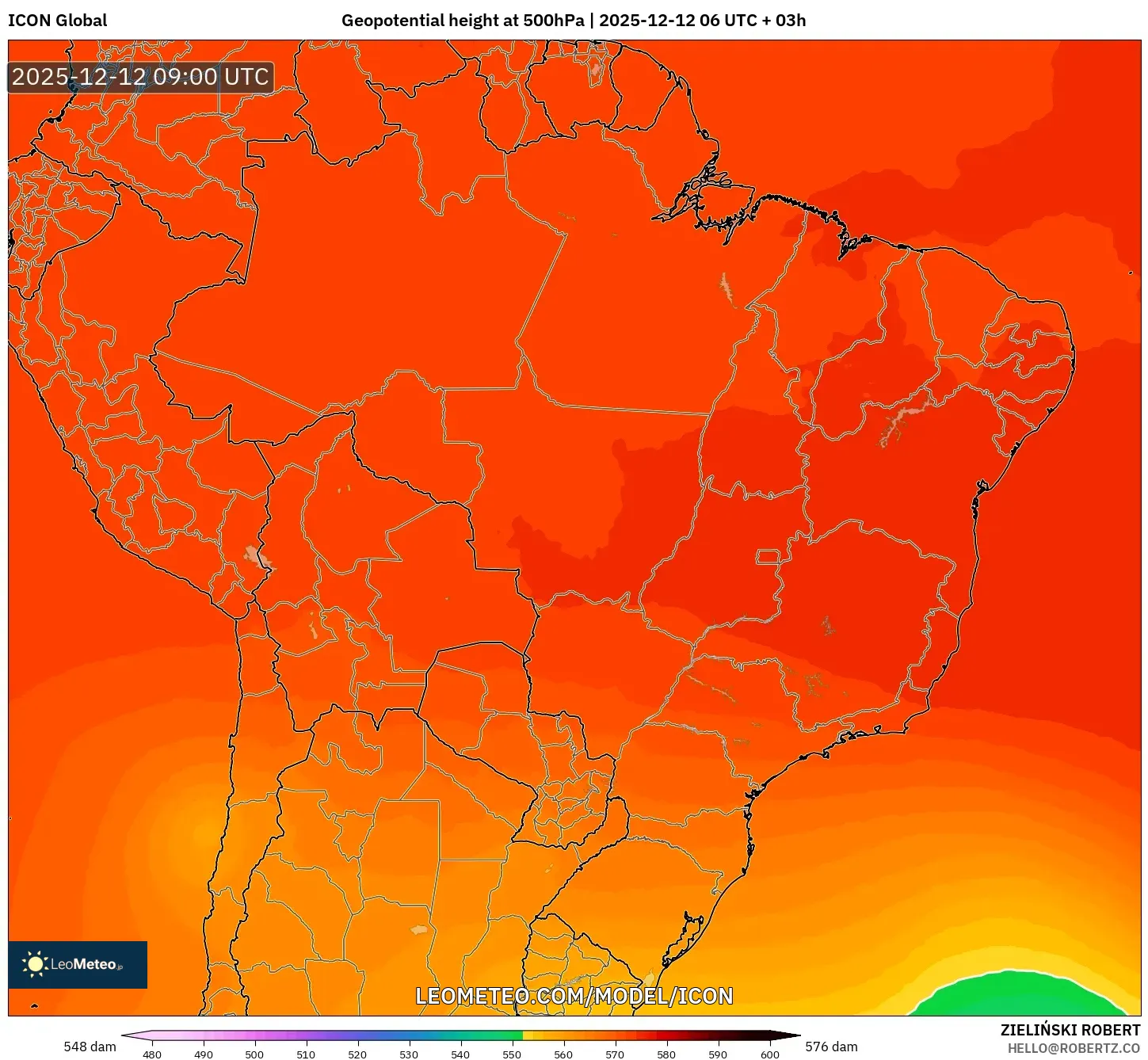 ICON model - Brazil, Ketinggian geopotensial pada 500 hPa