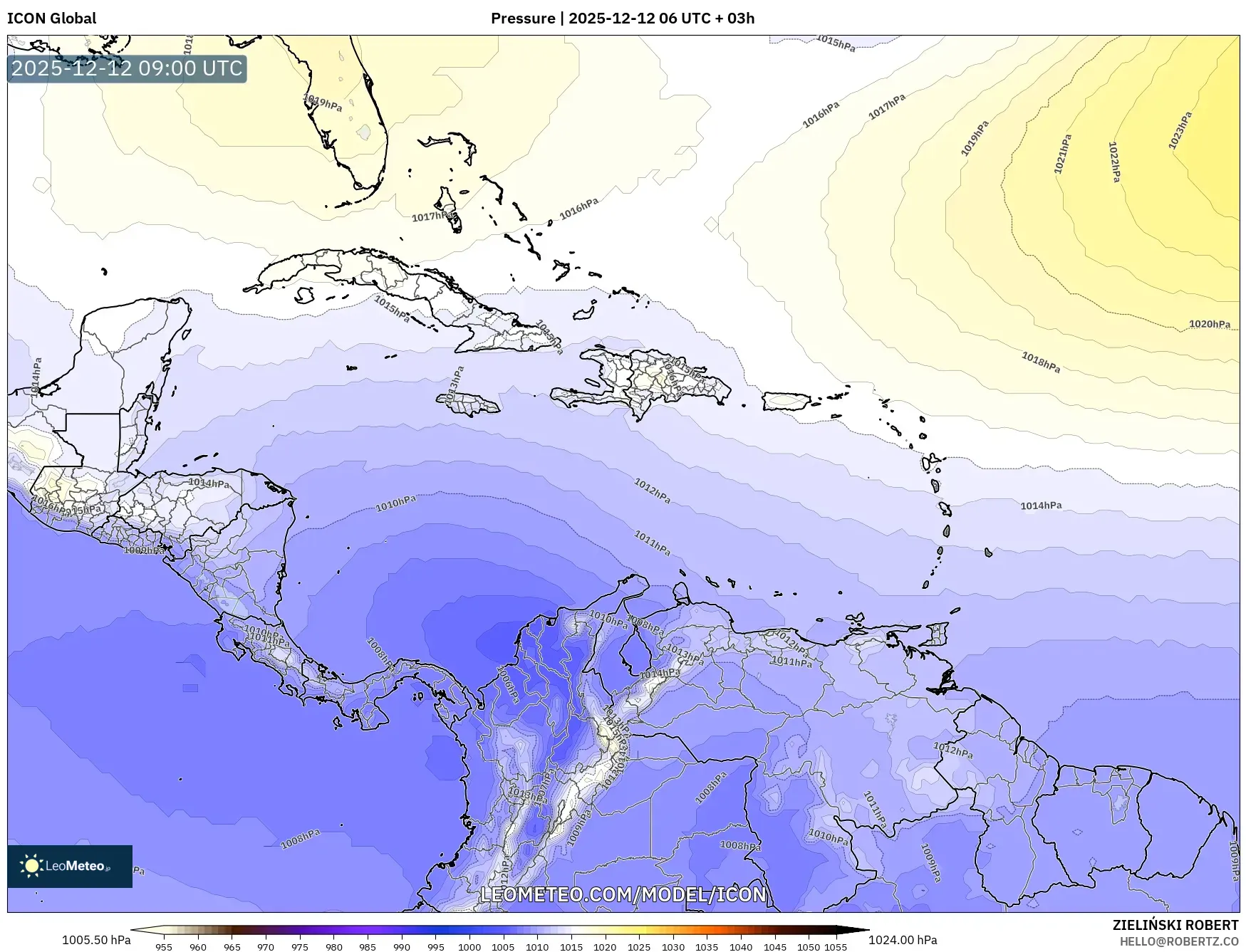 ICON model - Karibia, Tekanan