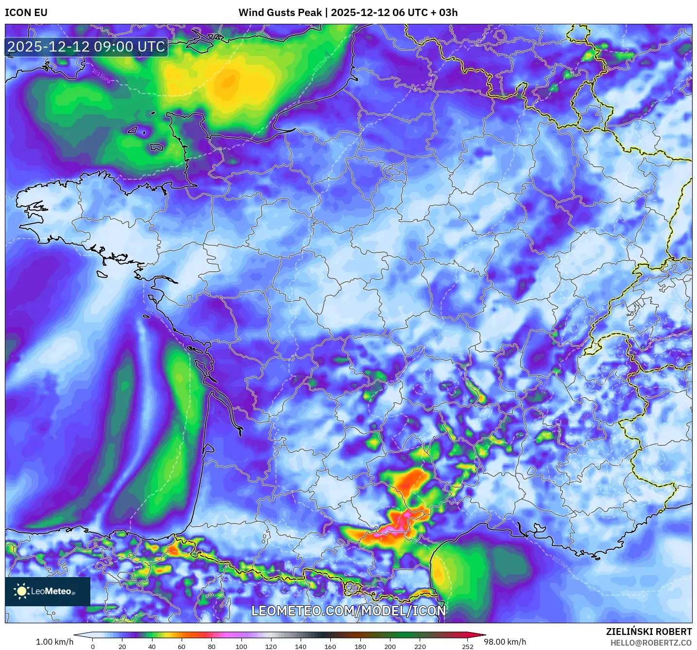 ICON model - Perancis, Hembusan Tertinggi