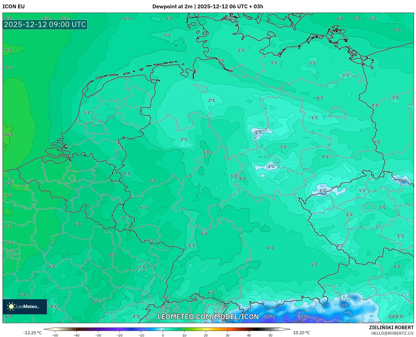 ICON model - Jerman, Takat Embun 2 m