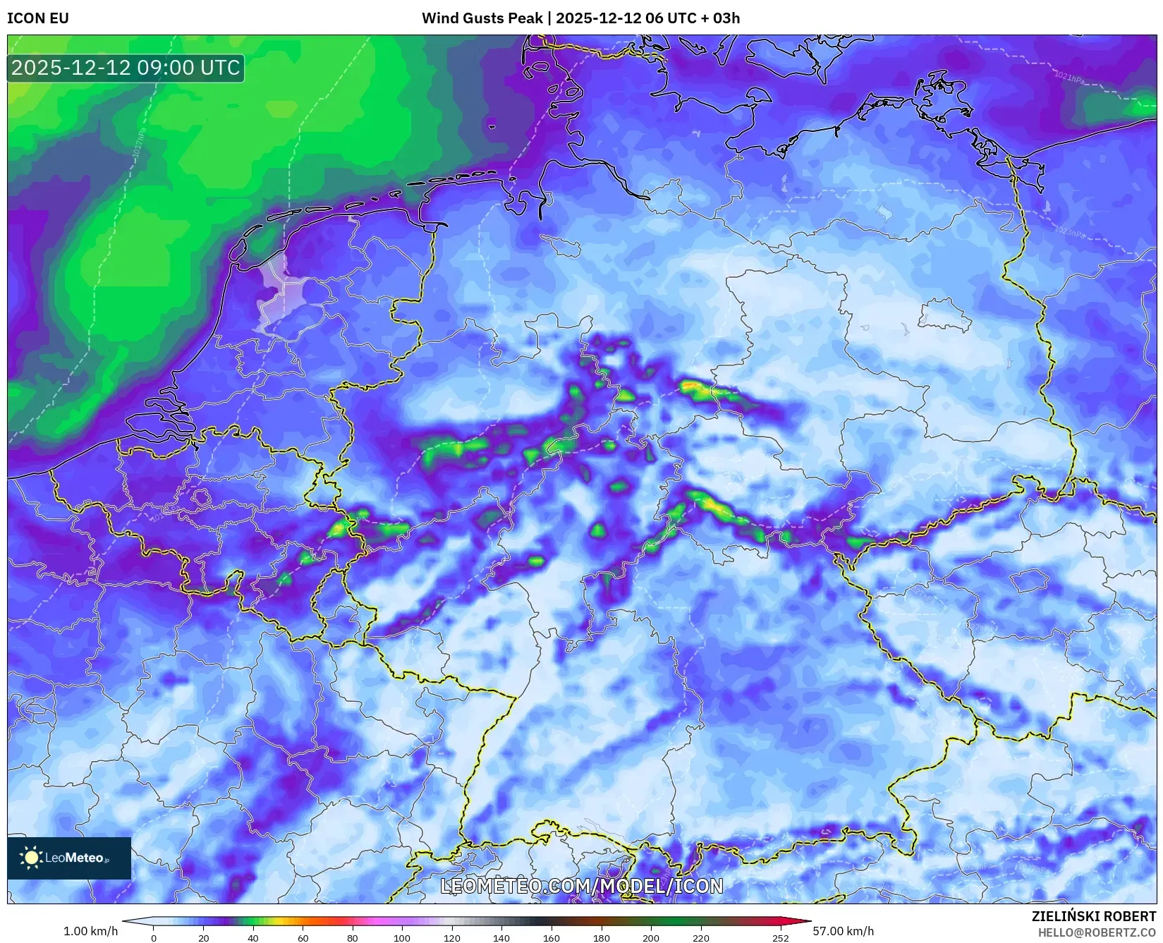 ICON model - Jerman, Hembusan Tertinggi