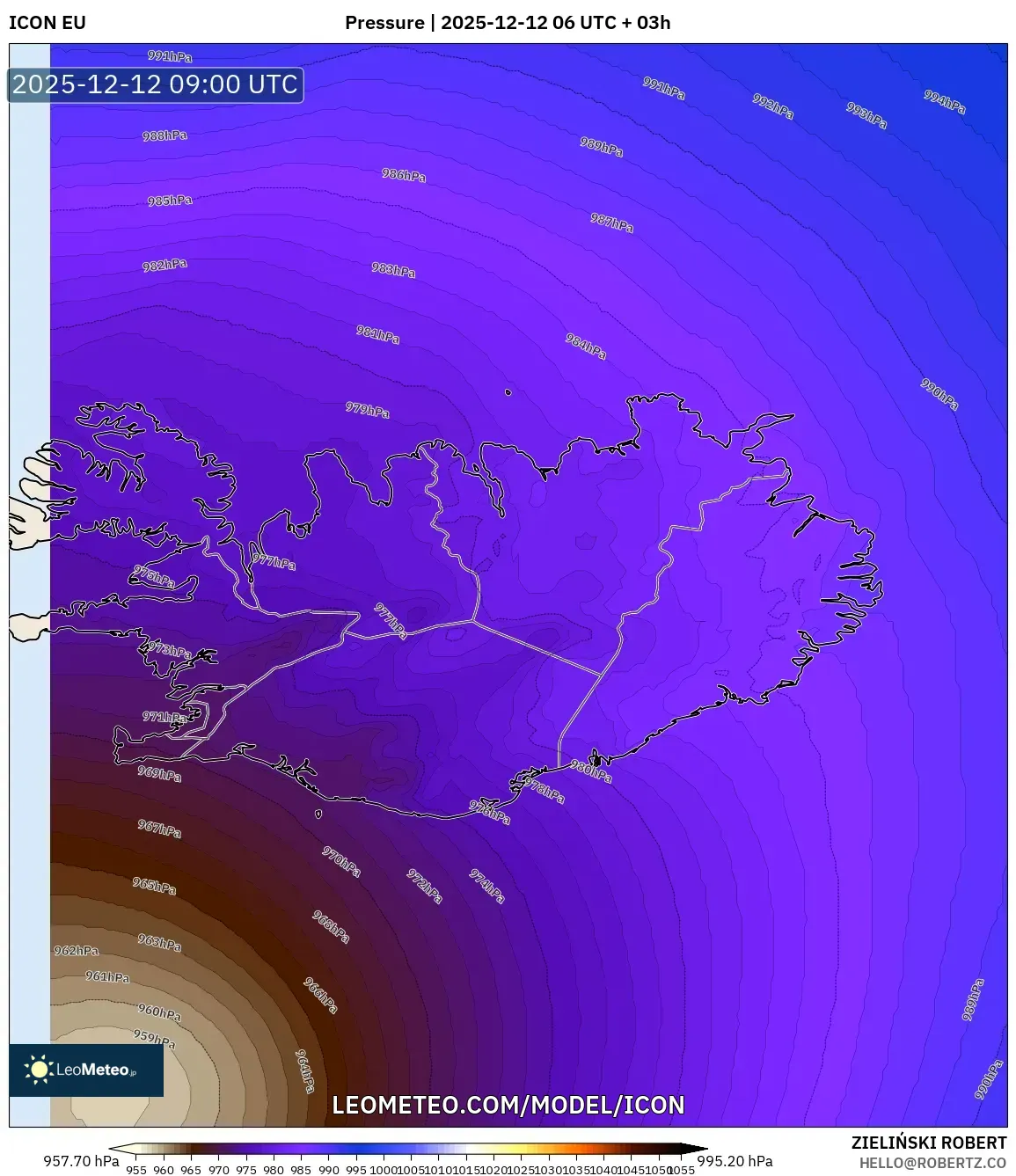 ICON model - Iceland, Tekanan