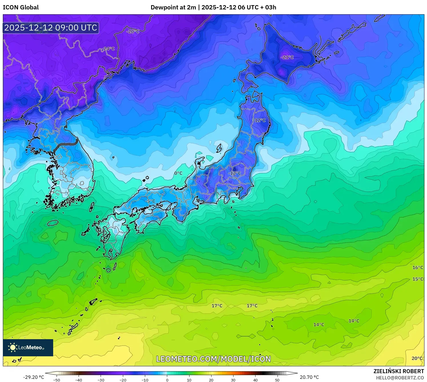 ICON model - Jepun, Takat Embun 2 m