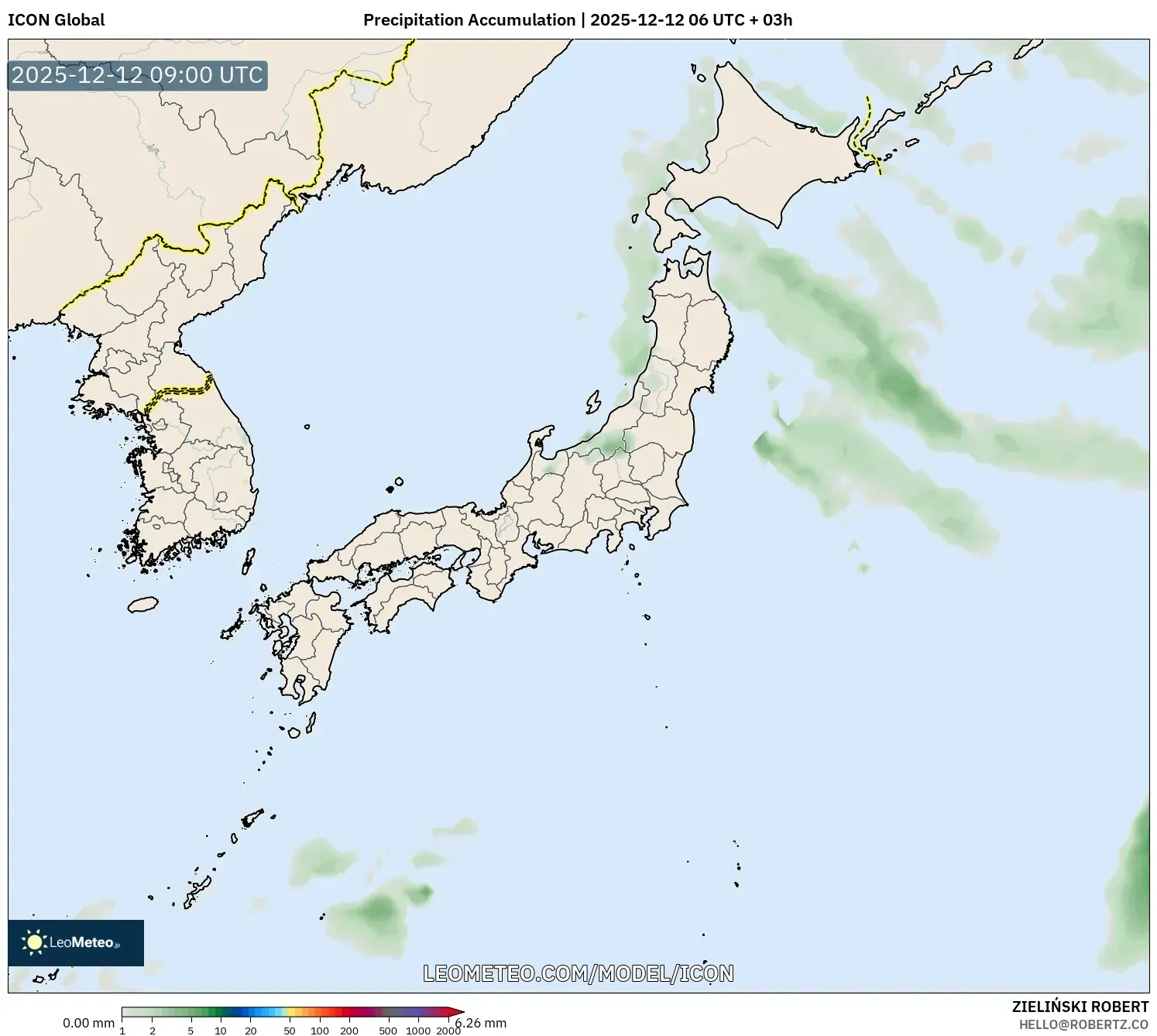 ICON model - Jepun, Pengumpulan Hujan