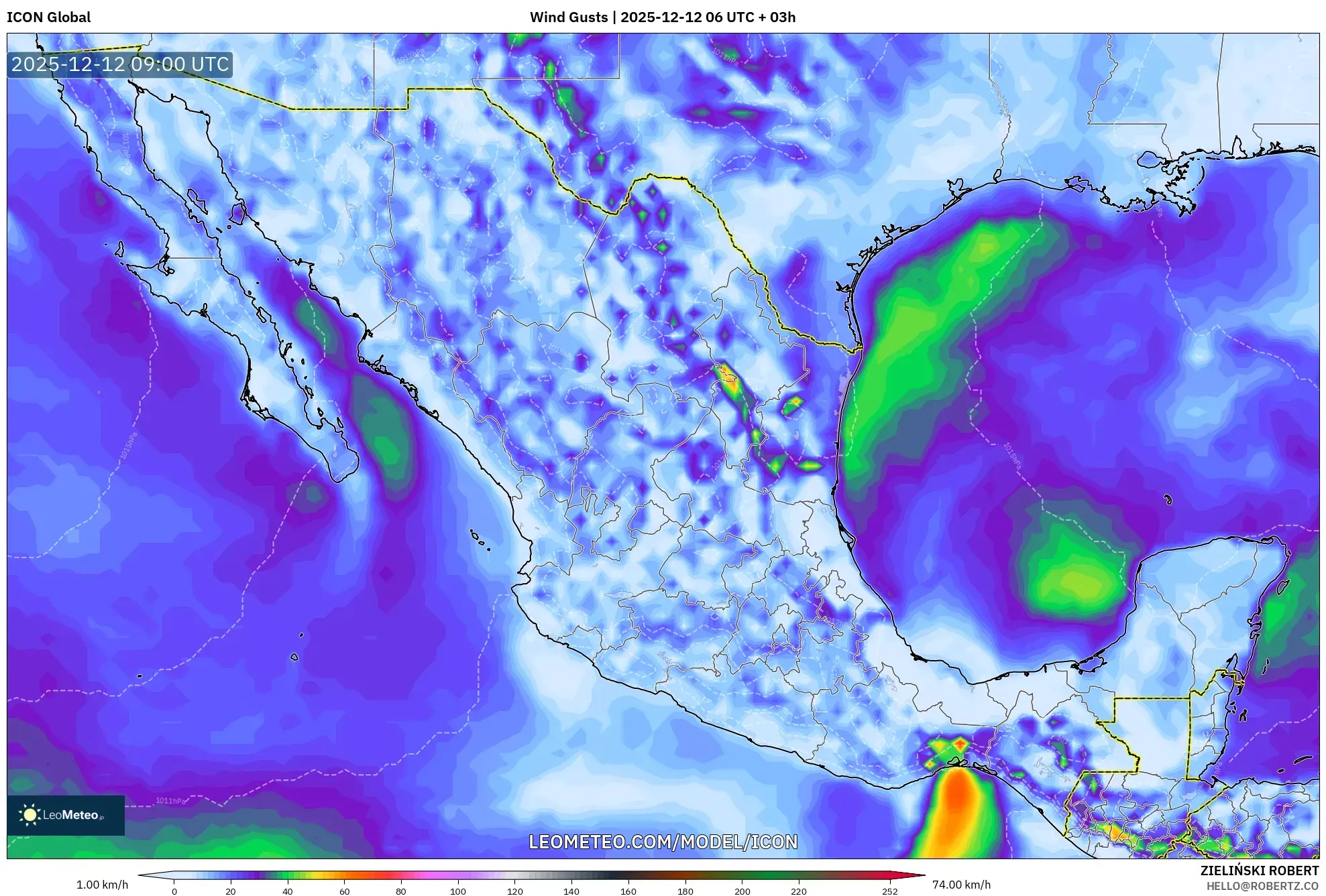 ICON model - Mexico, Hembusan Angin