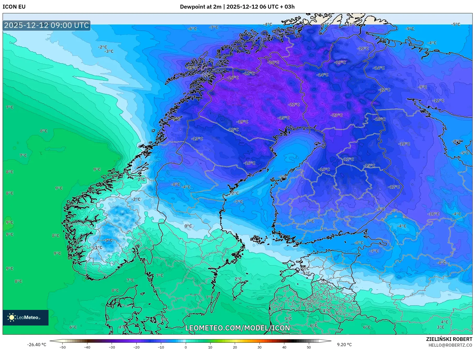 ICON model - Skandinavia, Takat Embun 2 m