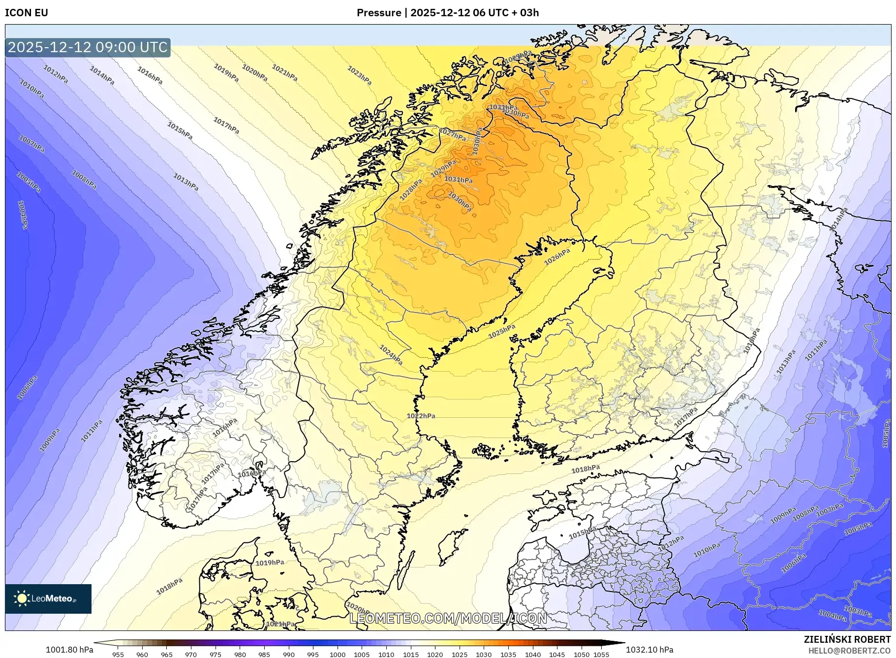 ICON model - Skandinavia, Tekanan